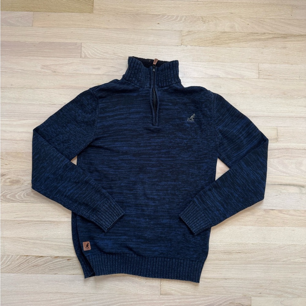 Kangol Men's Navy Blue Half-Zip Sweater